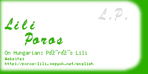 lili poros business card